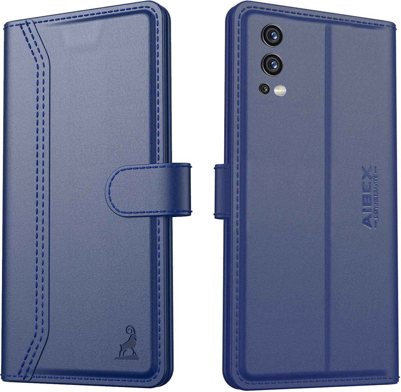 OnePlus Nord 2 5G Aibex PU Leather Flip Cover Foldable Stand & Pocket Magnetic Closure - Aibex